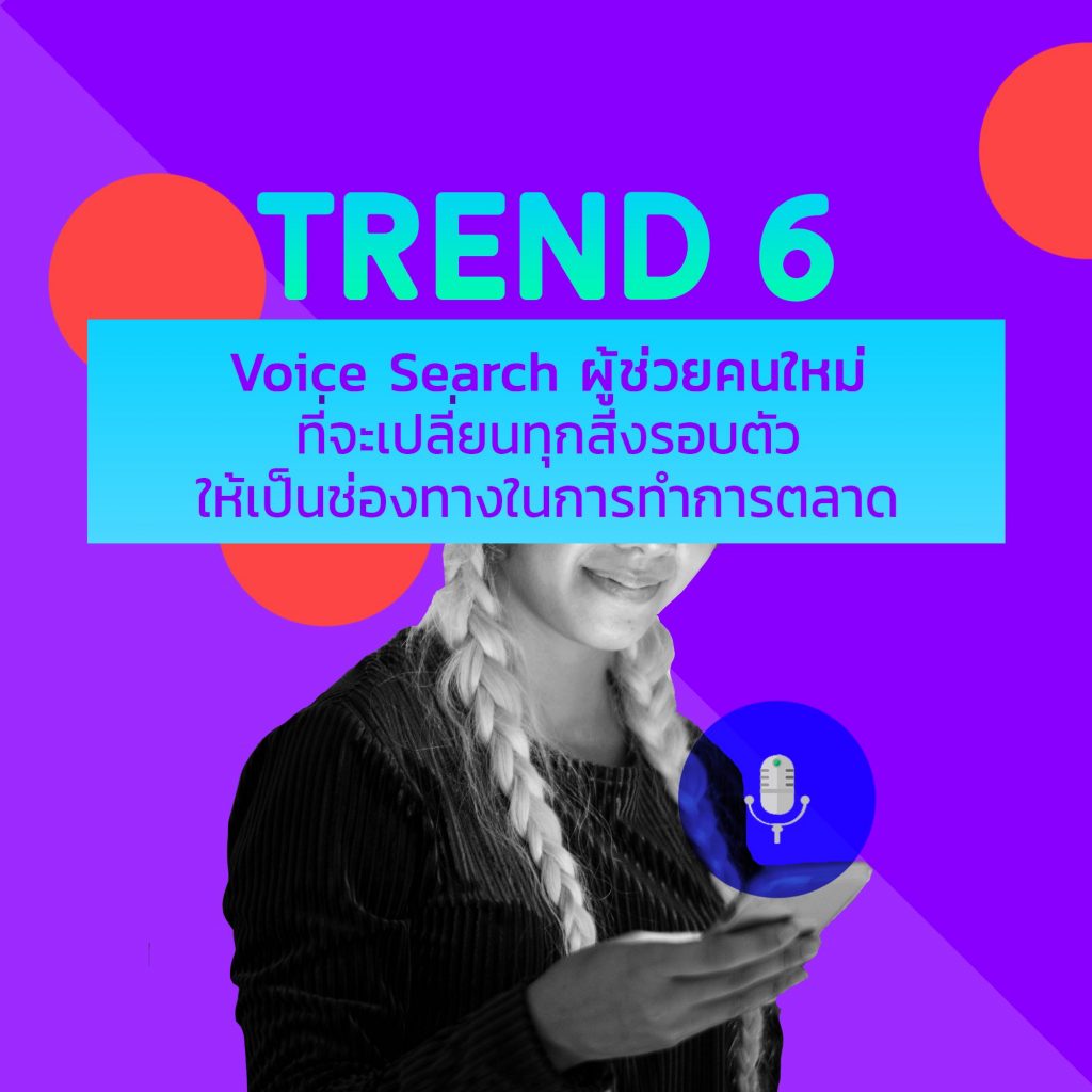 Trend #6 Voice Seach ผู้ช่วยคนใหม่ที่จะเปลี่ยนทุกสิ่งรอบตัวให้เป็นช่องทางในการทำการตลาด!!