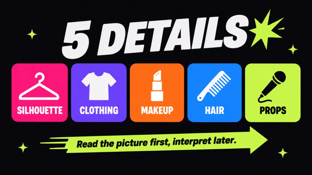 เช็กลิสต์ 5 ดีเทลสำหรับถอดรหัสงานภาพ Dreamgals และศิลปินคนอื่น ได้แก่ ทรง เสื้อผ้า เมคอัป ทรงผม และพร็อพ