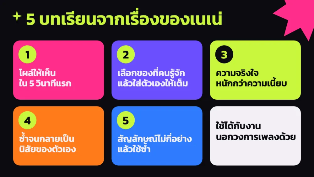 สรุป 5 บทเรียนตัวตนศิลปินจากเรื่องของเนเน่ รอยัล ตั้งแต่โผล่ใน 5 วินาทีแรก ถึงใช้สัญลักษณ์ซ้ำ
