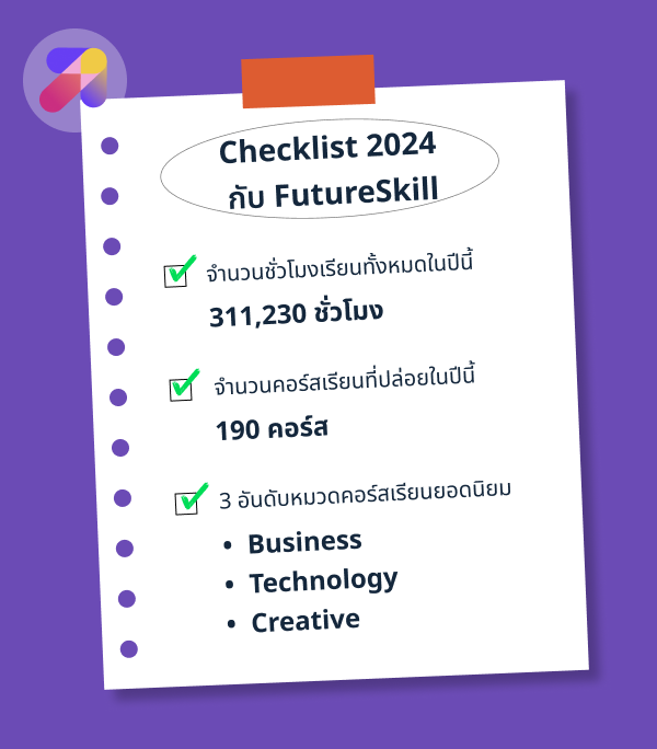 สวัสดีปีใหม่ 2025 : ชวนดู Check List การเดินทางคุณกับ FutureSkill ปี 2024